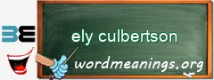 WordMeaning blackboard for ely culbertson